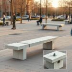 ławka betonowa bez oparcia