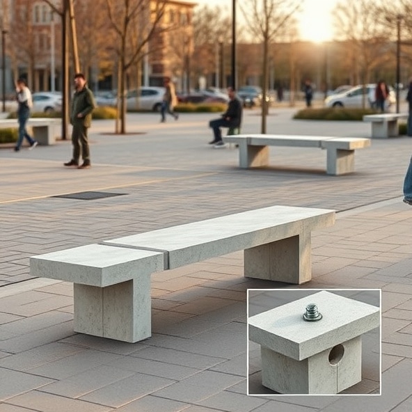 ławka betonowa bez oparcia