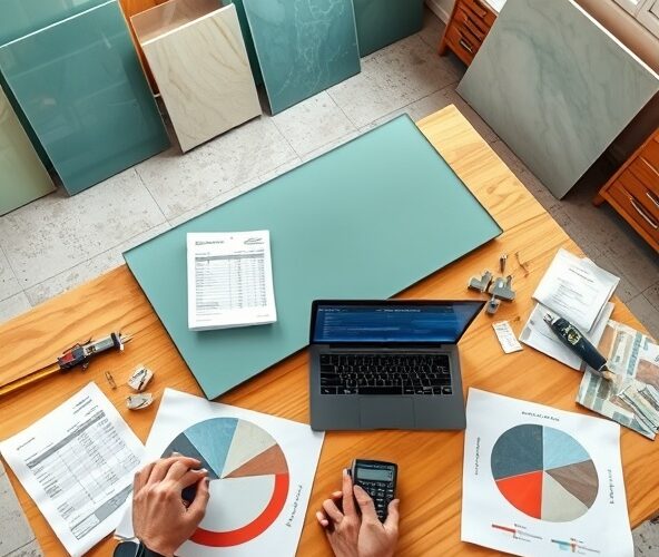 Jak obliczyć cenę blatów szklanych na zamówienie z marżą 15%?