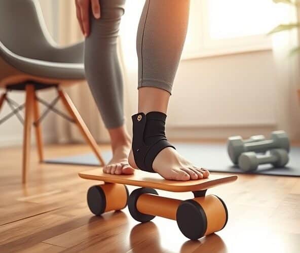 Czy deskorolka terapeutyczna pomoże szybciej odzyskać sprawność po skręceniu kostki u osoby ćwiczącej w domu?