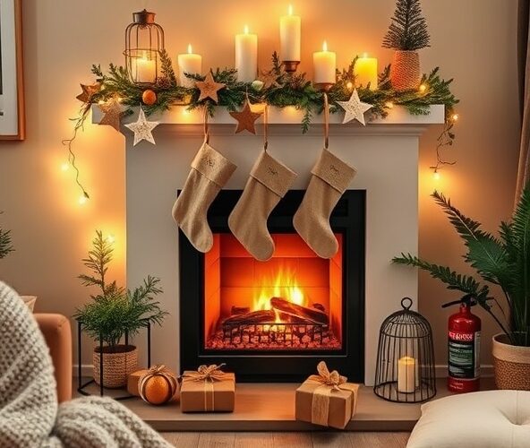 Jak przystroić kominek na święta w małym mieszkaniu, żeby było bezpiecznie i tanio?