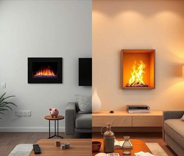 Jak porównać całkowite koszty kominka na ścianę elektrycznego i biokominka w mieszkaniu w bloku?