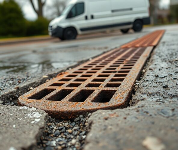 Czy koryto z kratą żeliwną d400 na podjeździe dla busa wytrzyma wieloletni ruch i sól drogową?