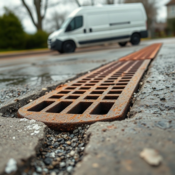 koryto z kratą żeliwną d400