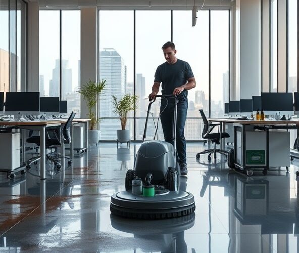 Czy maszynowe czyszczenie podłóg w warszawskim biurze obniży koszty sprzątania i poprawi wygląd posadzki?