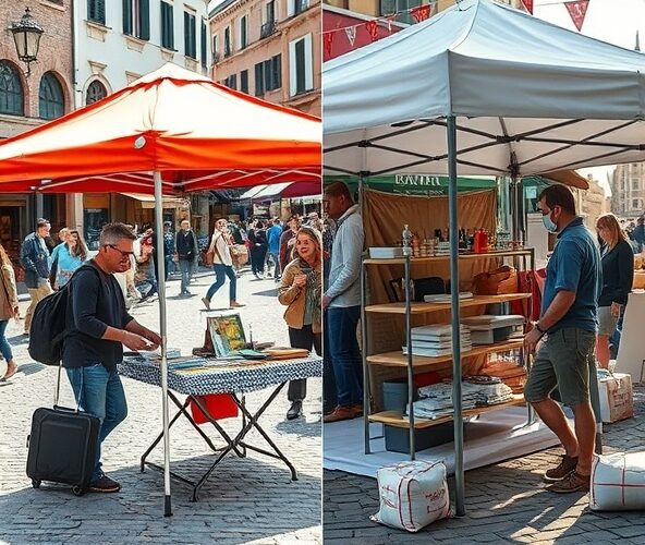 Czy namioty expresowe są lepsze od stalowych na weekendowe targi?