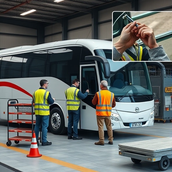 naprawa szyby w autokarze