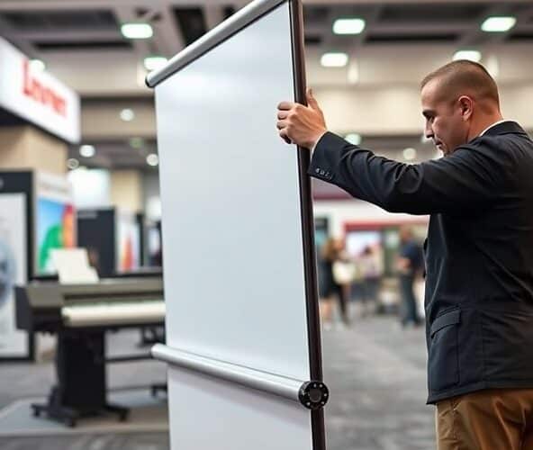 Gdzie zamówić roll up 85×200 z szybkim nadrukiem i montażem na targi?