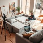 sofa z materacem do spania