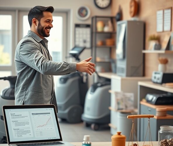 Jak ustawić minimalną stawkę przy wynajmie maszyn czyszczących w małej wypożyczalni?