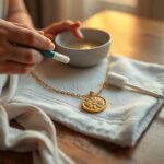 złoty naszyjnik z zawieszką