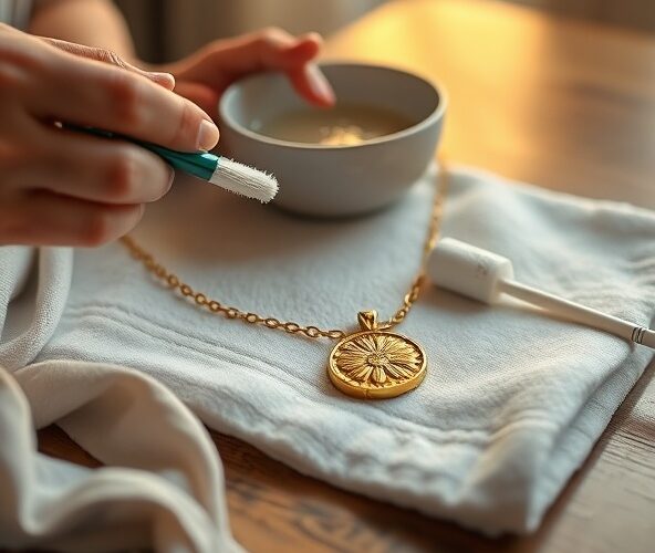 Jak czyścić złoty naszyjnik z zawieszką w domu, żeby zachował połysk?