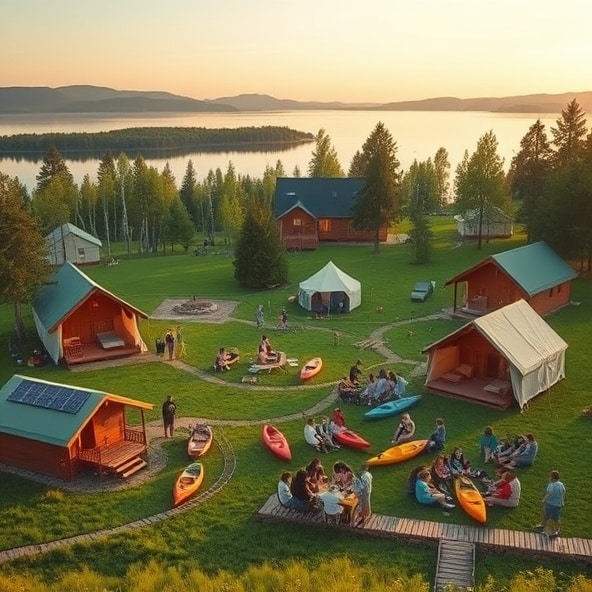 zielona szkoła nad jeziorem