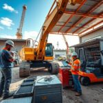 koparka z długim ramieniem